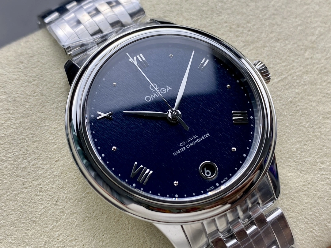 FashionForward CBD Factory Omega De Ville Prestige 40mm Dark Blue Dial Stainless Steel Bracelet (434.10.40.20.03.001) 1:1 Super Clone – DD8800 Movement 338